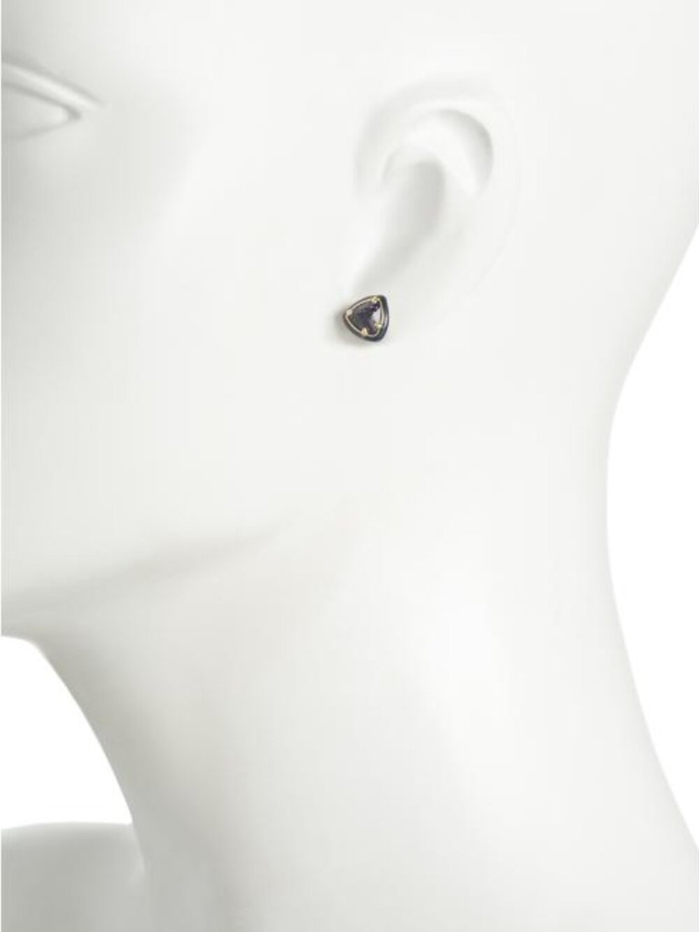 KENDRA SCOTT Gold Navy Goldstone Arden Enamel Frame Stud Earrings - Picture 3 of 4